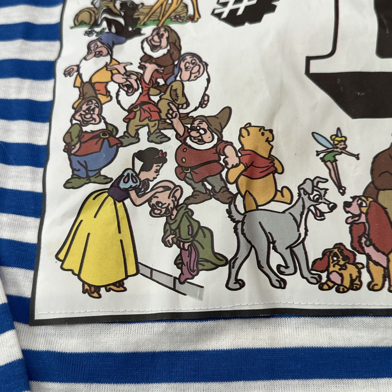 1988 ULTRA RARE Vtg Disney Magic Long Sleeve Striped Most Characters #1 USA Made image 5