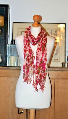 Stylische Boho Blumen bunte leichte Viskose Fransen Schals 6 Farben
