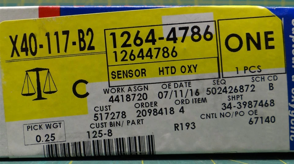 Sensor de oxígeno térmico ACDelco GM 126444786 para Chevrolet Cruze 2014-2015 Foto 3 de 4