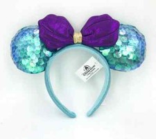 Disney Parks Mickey Mouse Minnie Ears 2022 Little Mermaid Ariel Purple Headband