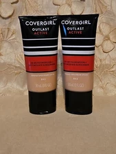 2-CoverGirl-Outlast-Active 24hr Foundation #842 MEDIUM BEIGE-1 OZ.-EACH! READ!