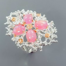 Handmade jewelry Star Ruby Ring 925 Sterling Silver Size 7 /B-R2444