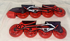 Authentic Roller Derby Wheels Replacement Set Of 2 Black  Red Stopper