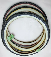 VINTAGE 24" BIKE PREWAR SCHWINN STYLE CYCLE BICYCLE TIRES GOODYEAR PATTERN.