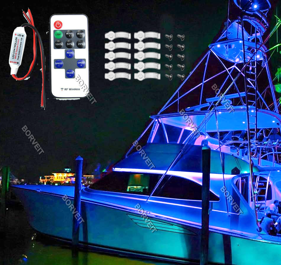 Blue Boat Led Blue Accent Lighting On Boat Decks PSEQT 3.8'' Waterproof Boat Marine