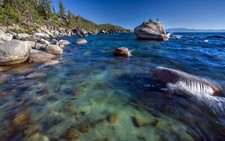 Landscape rocks coast lake tahoe bonsai usa Custom Gaming Mat Desk
