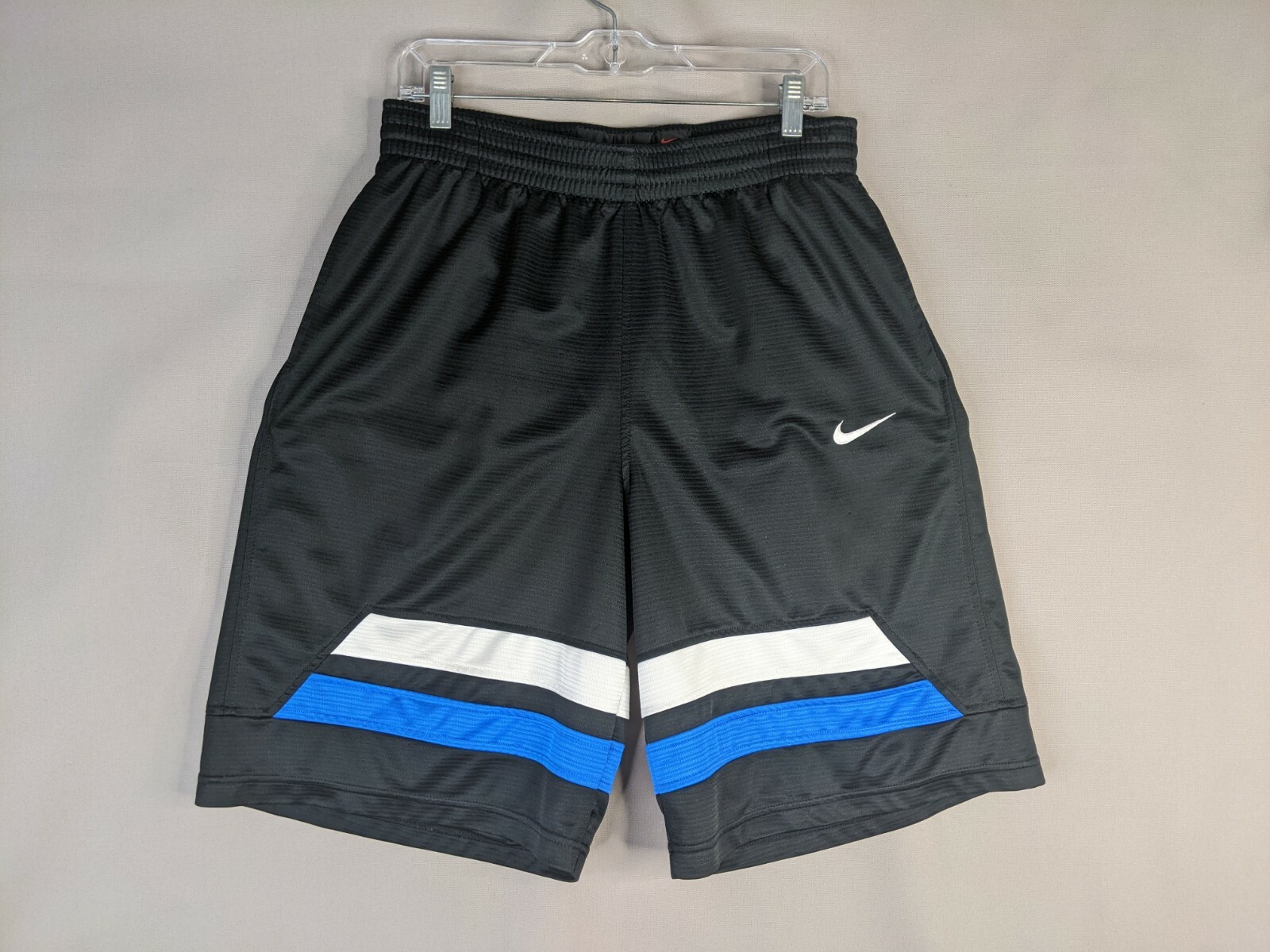 Nike Basketball Shorts Adult Large Polyester Black Bl… Gem