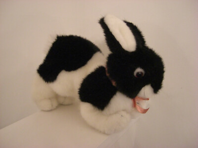 Black White Bunny Rabbit plush Mary Meyer Stuffed Animal 10