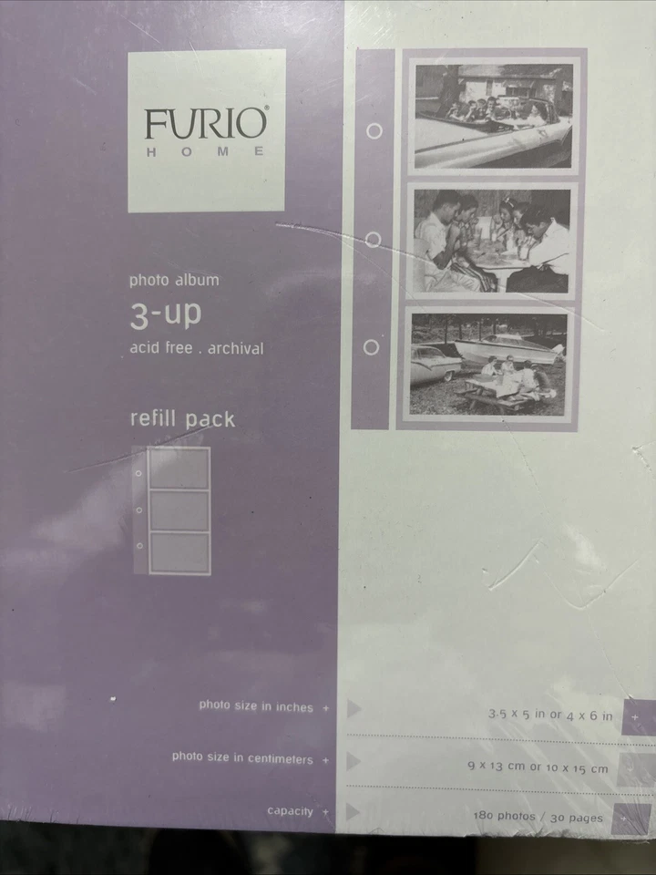Álbum de fotos Furio Home paquete de recarga de 3 unidades sin ácido archivo 180 fotos 30 páginas Foto 2 de 3