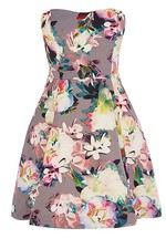 COAST SHAYLA JACQUARD PASTEL FLORAL BANDEAU MINI PROM DRESS 8 4 36