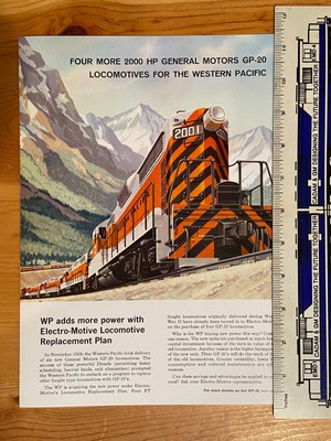NOS Ad Proof EMD Electro Motive Locomotives Western Pacific Railroad GP-20's '60