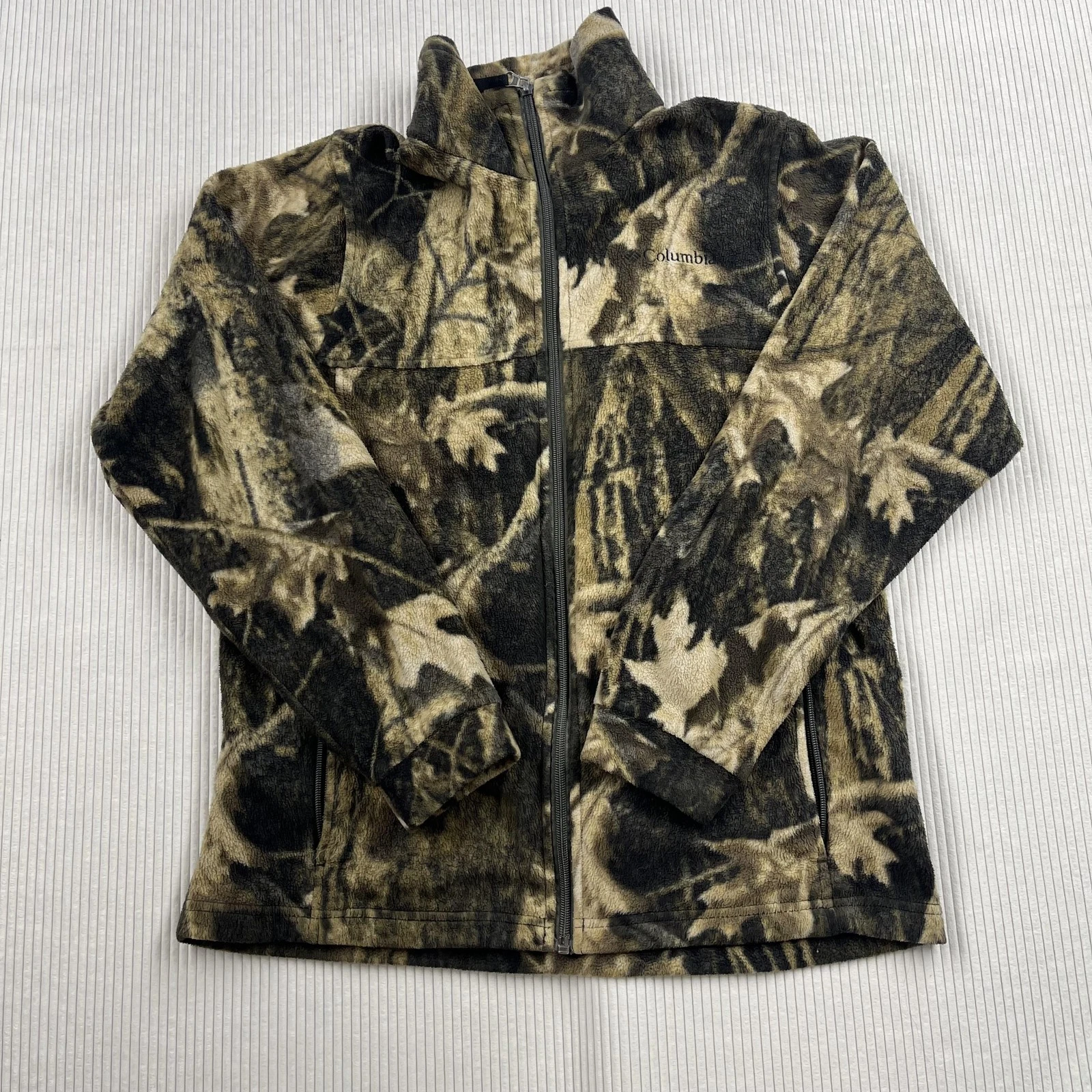 Columbia Jacket Youth 14-16 Brown Camo Fleece Full Zip Hunting Outdoor