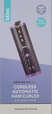 Bliss Cordless Automatic Hair Curler Home Travel Purple USB Charge Ceramic
