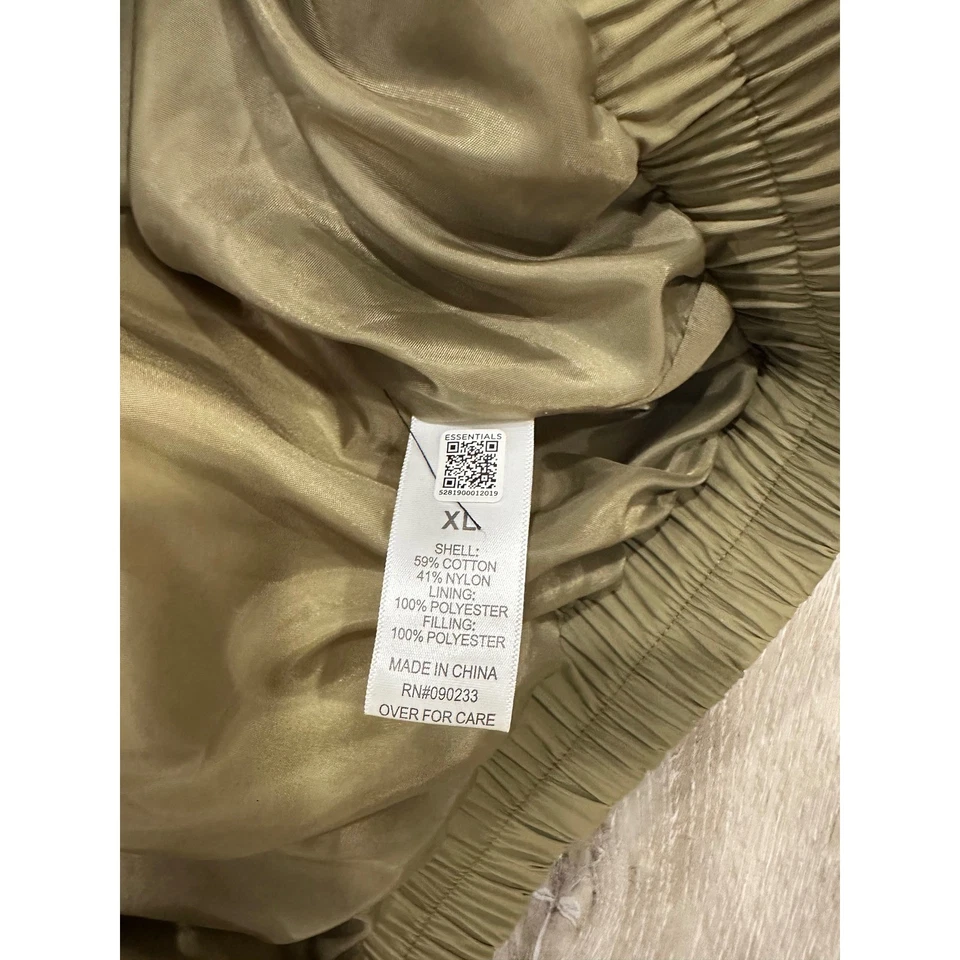 Chaqueta acolchada Essentials Fear of God verde oliva para hombre XL abrigo de gran tamaño Foto 4 de 4