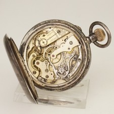 Rar SPLIT Second Chronograph SILVER Pocket Watch Men's no fusee duplex repeater