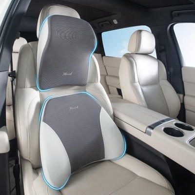Lumbar and Car Neck Pillow, Back and Headrest Pillow for Car Seat Driver, Mem...