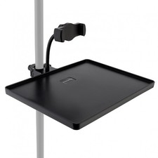 Microphone Stand Adjustable Mic Stand Tray with Phone Holder Clamp On Utility