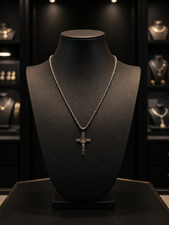 Classic Silver Cross Pendant Chain - Stainless Steel Necklace  2 Type Chain