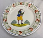 Henriot Quimper Faience 4 Hand Painted Wall Plate, 2 Breton Man & 2 Breton Woman — photo 2