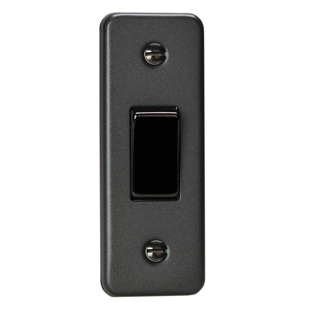 Varilight XPA1D Classic Graphite 21 1 Gang 10A 2 Way Rocker Architrave Switch