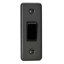 Varilight XPA1D Classic Graphite 21 1 Gang 10A 2 Way Rocker Architrave Switch