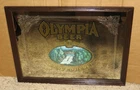 VINTAGE OLYMPIA BEER SERVED HERE SMOKED GLASS MIRROR-SIGN-BAR-LAGER-MOUNTAINS