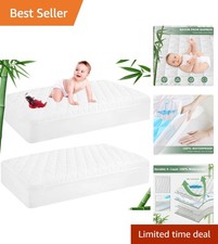 2-Pack Waterproof Crib Mattress Protector - Eco-Friendly Bamboo  Quilted Design