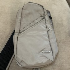 Travelon Anti-Theft Classic Sling Gray RFID Blocking Slash Resistant Excellent