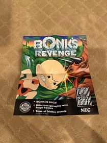 Bonk's Revenge (TurboGrafx-16, 1991) CIB Manual Poster Original Styrofoam READ!