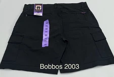 Wearfirst Men's Classic Fit Stretch Fabric Cargo Shorts, Black, 30