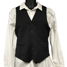 Awearness Kenneth Cole Black 5 Button Suit Dress Vest Extreme Slim Fit Men s Sma