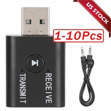 2in1 3.5mm Bluetooth 5.0 Transmitter Receiver Car Wireless Audio Adapter USB Aux