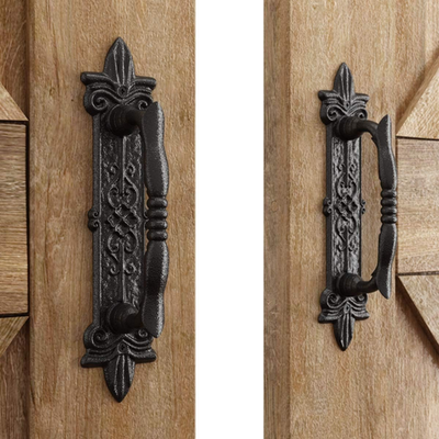 #ad Heavy Duty 9quot; Antique Barn Door Handle Set of 2 Large Rustic Carved Door Pull $50.92