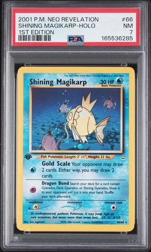 2001 POKEMON NEO REVELATION 1ST EDITION #66 SHINING MAGIKARP-HOLO PSA 7
