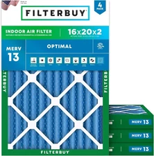 16x20x2 Air Filter MERV 13 Optimal Defense (4-Pack) HVAC AC Furnace AirFilters