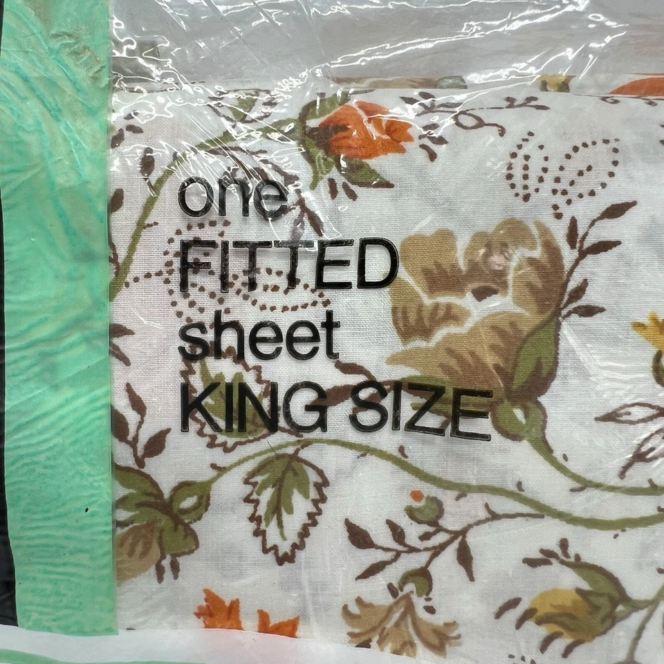 Sábana Ajustable De Colección JC Penney Juliet King Floral Percal Prensa Perm Nueva en Paquete Cottagecore Foto 4 de 4