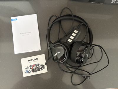 USED HEADPHONES MPOW WIRED USB HEADSET model BH125A