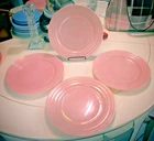 Vintage Hazel Atlas Moderntone Platonite Light Pink 9" Plates (4)