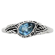 London Blue Topaz 925 Sterling Silver Ring s.7 Jewelry R-1404