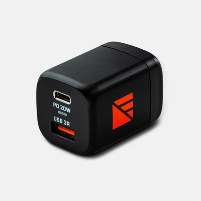 Dark Energy 20W Wall Adapter with USB-C and USB-A for Phone & Battery Charging