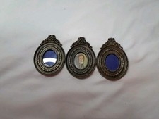 Set of 3 Vintage Mini Oval Picture Frames Made in Italy Ornate Baroque Style