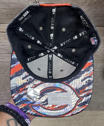 Cappello CHICAGO BEARS New Era adulto OSFM grigio/marino/arancione logo snapback berretto NFL nuovo con etichette - Foto 14 di 22
