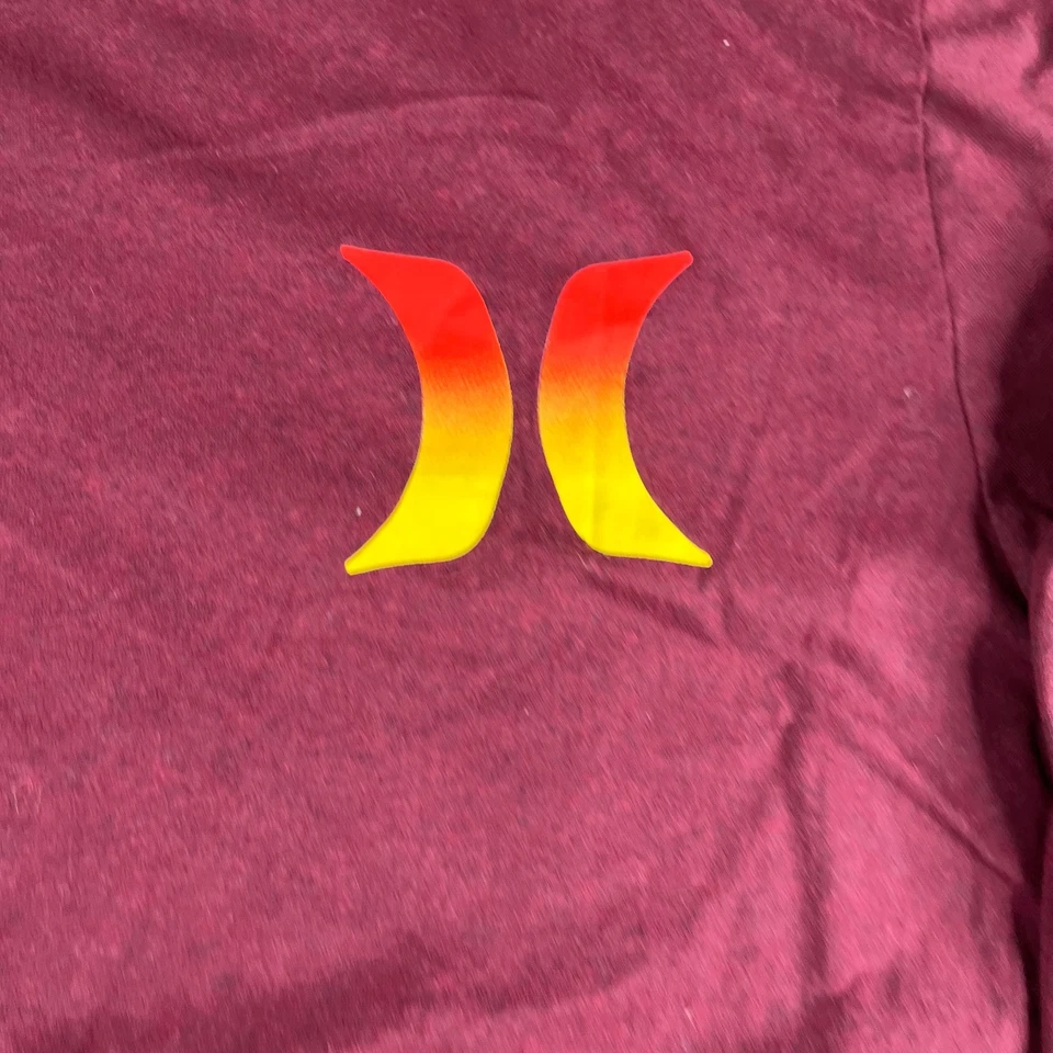 Рубашка с длинным рукавом Hurley молодежная размер XL бордовая с графическим принтом рукава повседневная - Изображение 3 из 4