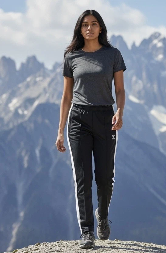 Pantalones de calentamiento para mujer TYR Alliance, talla M, negro/blanco Foto 2 de 4