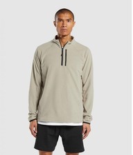 NWT - SOLD OUT ONLINE - Gymshark Men  s Tan Fleece Quarter Zip Up Size Medium