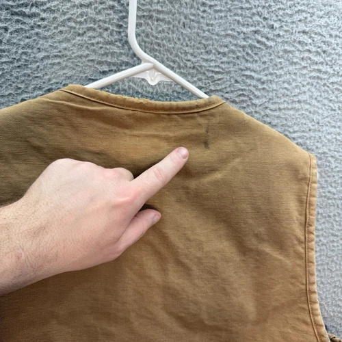 Chaleco Carhartt De Colección Para Hombres XL Lona Tostada Forrado Sherpa Ropa de Trabajo Tareas de Granero Años 90 - Imagen 14 de 14
