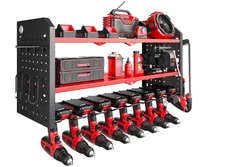 Power Tool Organizer Large 8 Drill Holder Wall Mount Heavy Duty Metal Tool Shelf