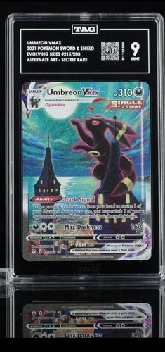 2021 Pokemon SWSH Evolving Skies Umbreon VMAX #215/203 TAG 9