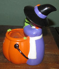 HALLOWEEN WITCH Votive Candleholder Witch with Pumpkin Cauldron 6” X 5” — photo 2