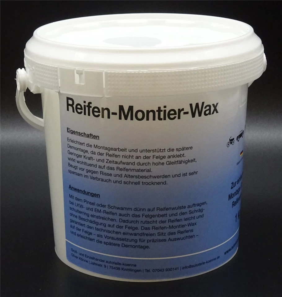 1Kg weiße Reifen Montage Paste Montagepaste Montierpaste Made in Germany